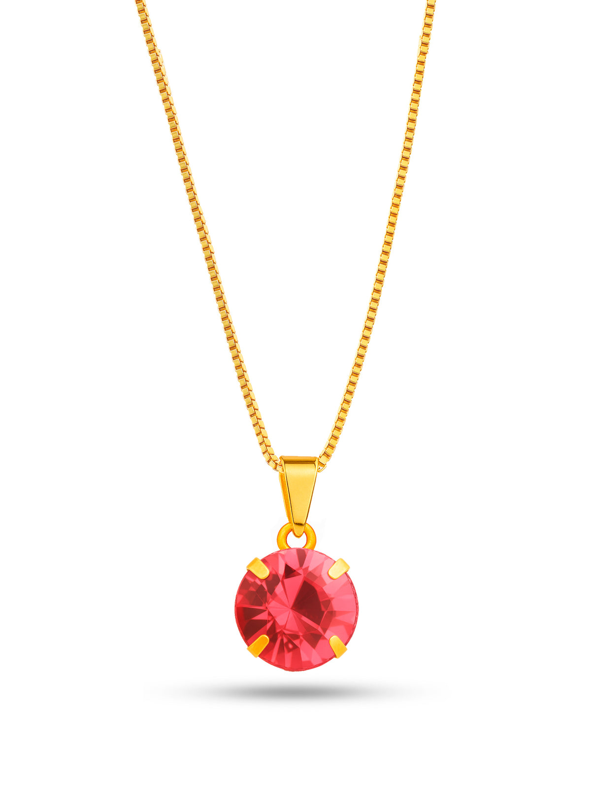 Corrente ponto de luz rosa - veneziana - banhado a ouro 18k