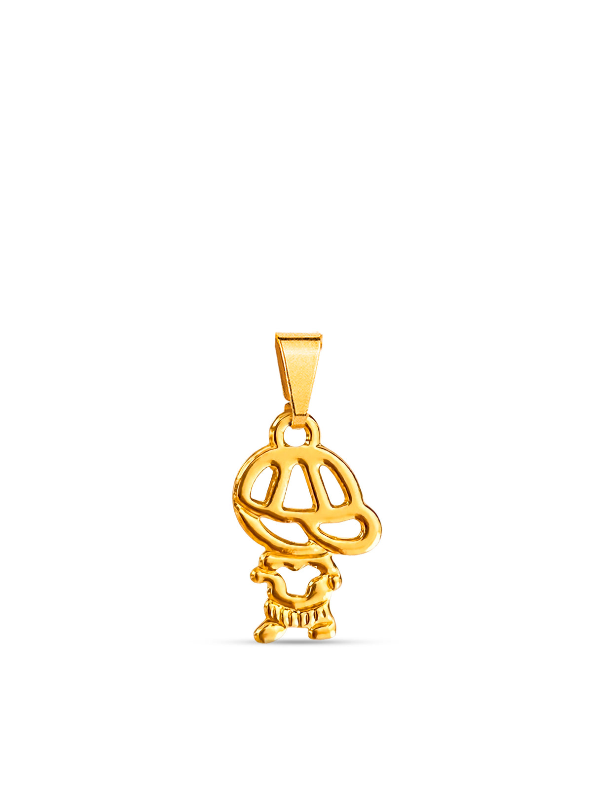 Pingente menino vazado - banhado a ouro 18k