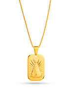 Corrente placa Nossa Senhora - veneziana - banhado a ouro 18k - foto 2