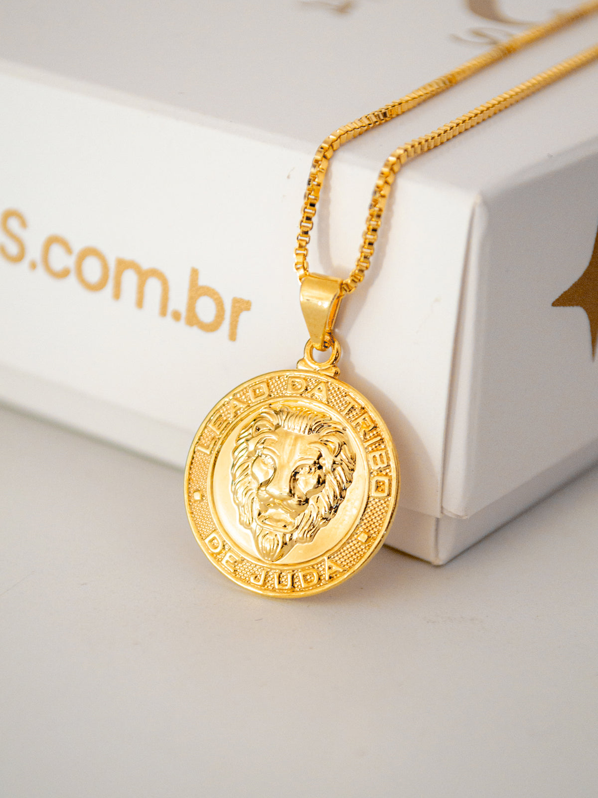 Corrente Leão da Tribo de Judah - banhado a ouro 18k - foto 3