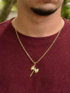 Pingente Machado de Xangô perolado - banhado a ouro 18k - foto 2