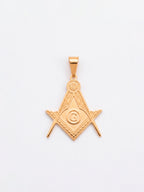 Pingente Maçonaria 2,5 x 2,3 cm - banhado a ouro 18k