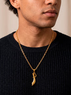 Corrente Espada de Iansã G - cadeado - banhado a ouro 18k - foto 3