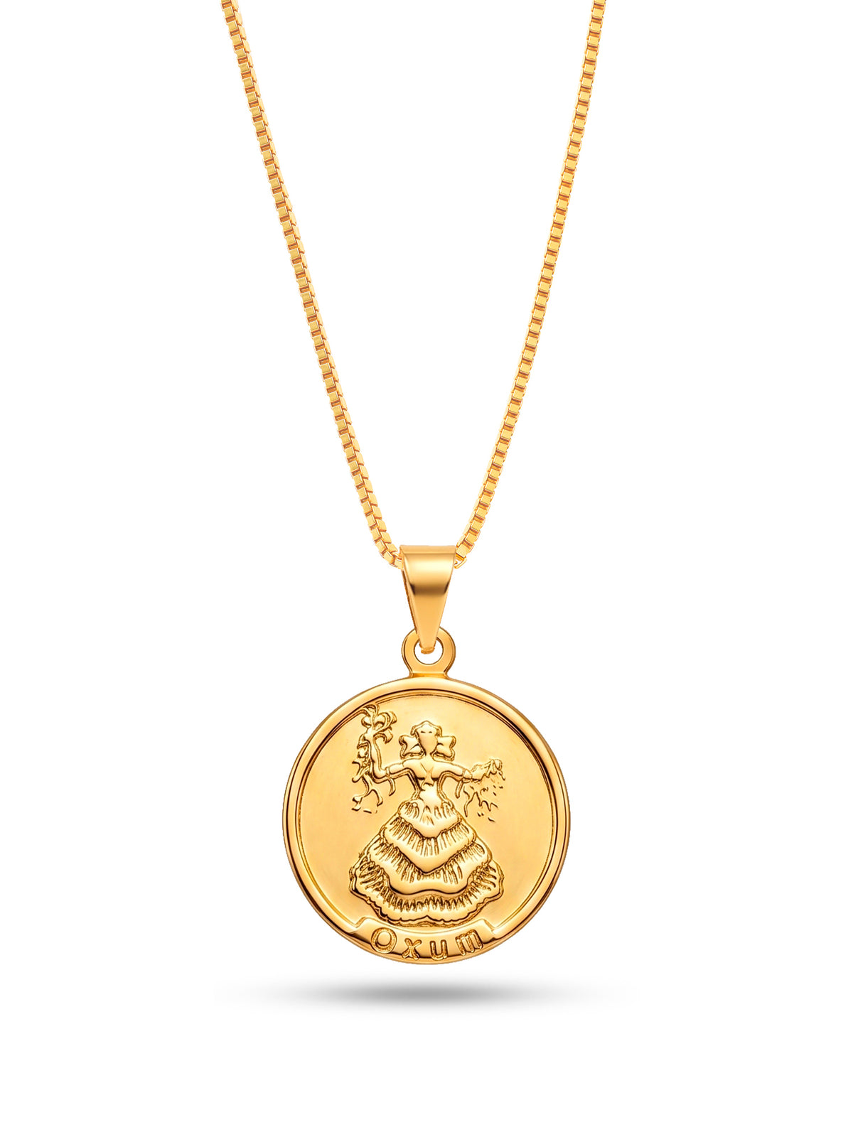Corrente medalha Oxum - veneziana - banhado a ouro 18k