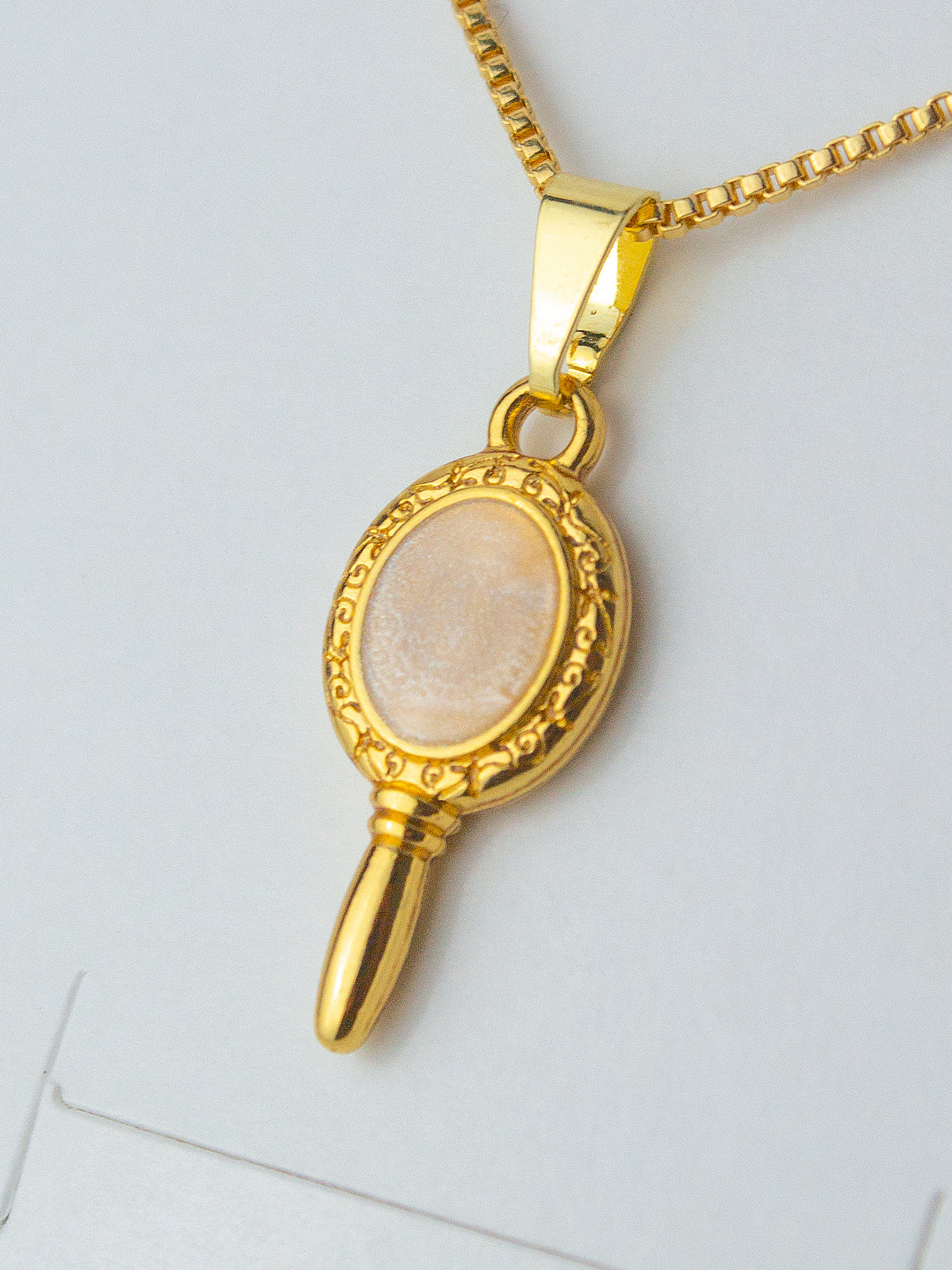Pingente Espelho de Oxum Perolado - banhado a ouro 18k - foto 3