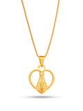 Corrente Nossa Senhora Coração - veneziana - banhado a ouro 18k