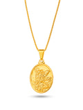 Corrente Medalha Oval São Miguel Arcanjo - veneziana - banhado a ouro 18k
