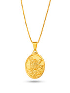 Corrente Medalha Oval São Miguel Arcanjo - veneziana - banhado a ouro 18k