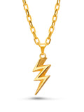 Corrente Raio de Iansã - cadeado - banhado a ouro 18k