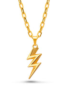 Corrente Raio de Iansã - cadeado - banhado a ouro 18k