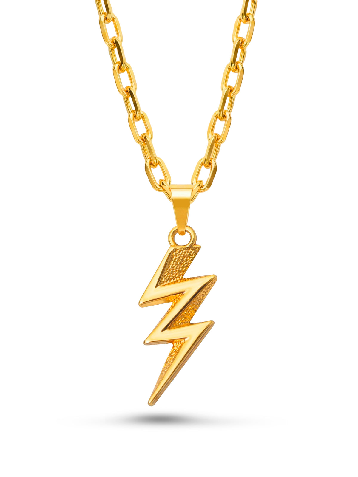Corrente Raio de Iansã - cadeado - banhado a ouro 18k