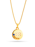 Corrente signo Aquário - veneziana - banhado a ouro 18k