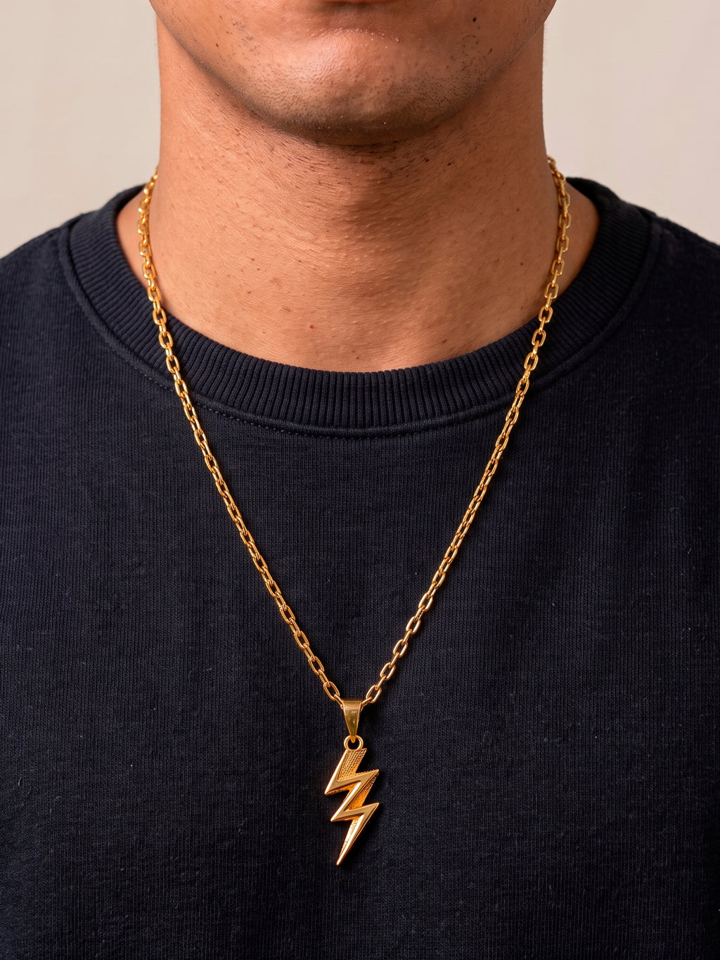 Corrente Raio de Iansã - cadeado - banhado a ouro 18k - foto 3