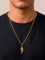 Corrente Raio de Iansã - cadeado - banhado a ouro 18k - foto 3