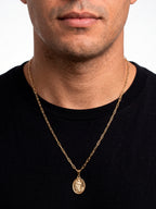 Corrente medalha anjo Rafael - elo longo - banhado a ouro 18k - foto 3