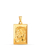 Pingente Placa Face de Cristo 3D - banhado a ouro 18k