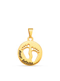 Pingente amor infinito pezinhos - banhado a ouro 18k