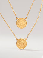Escapulário São Bento - veneziana - banhado a ouro 18k
