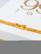 Corrente Grumet duplo 4,5 mm - fecho gaveta duplo - banhado a ouro 18k - foto 3