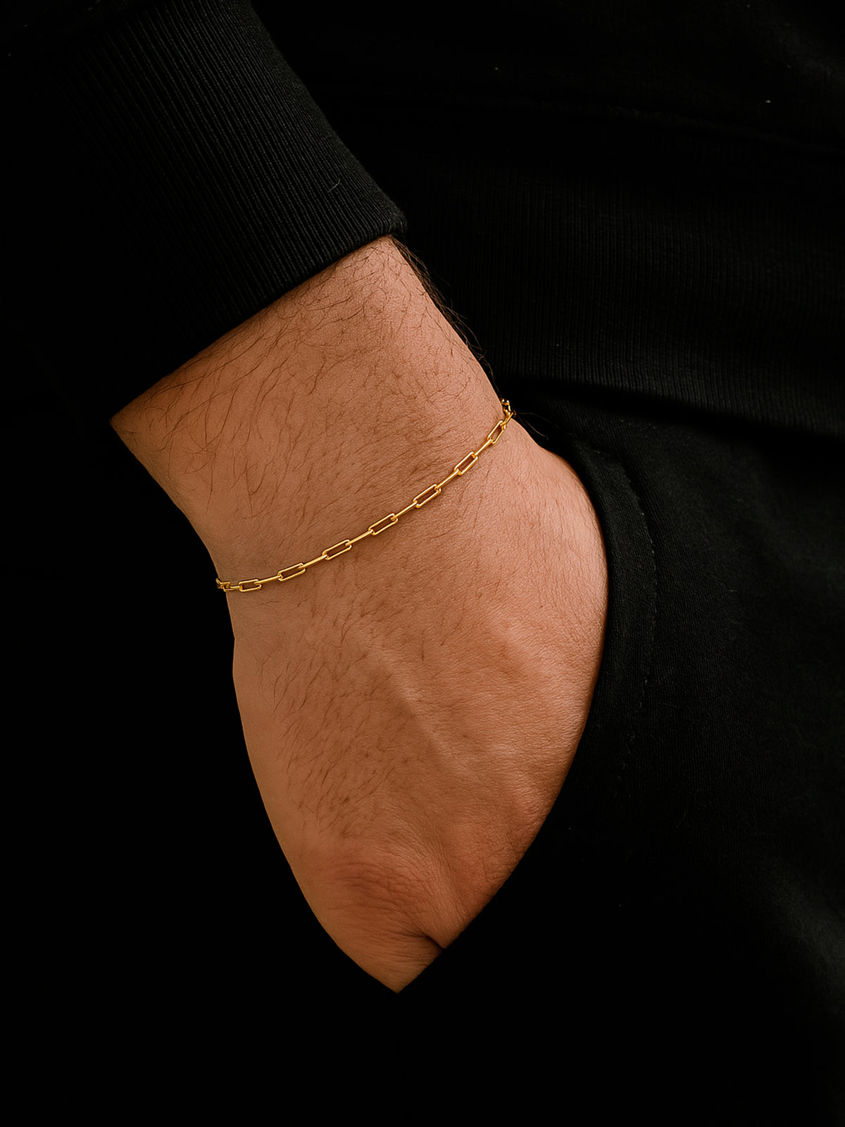 Pulseira elo longo - 2 mm - banhada a ouro 18k - foto 2