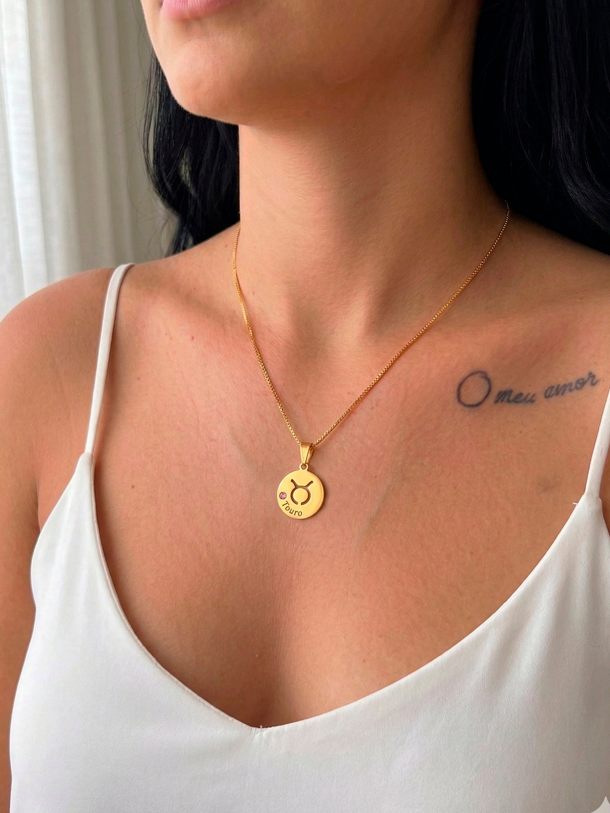 Corrente signo Touro - veneziana - banhado a ouro 18k - foto 2