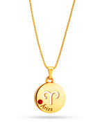 Corrente signo Áries - veneziana - banhado a ouro 18k