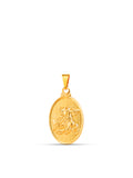 Pingente medalha oval São Jorge - banhado a ouro 18k