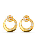 Brinco argolas entrelaçadas - banhado a ouro 18k