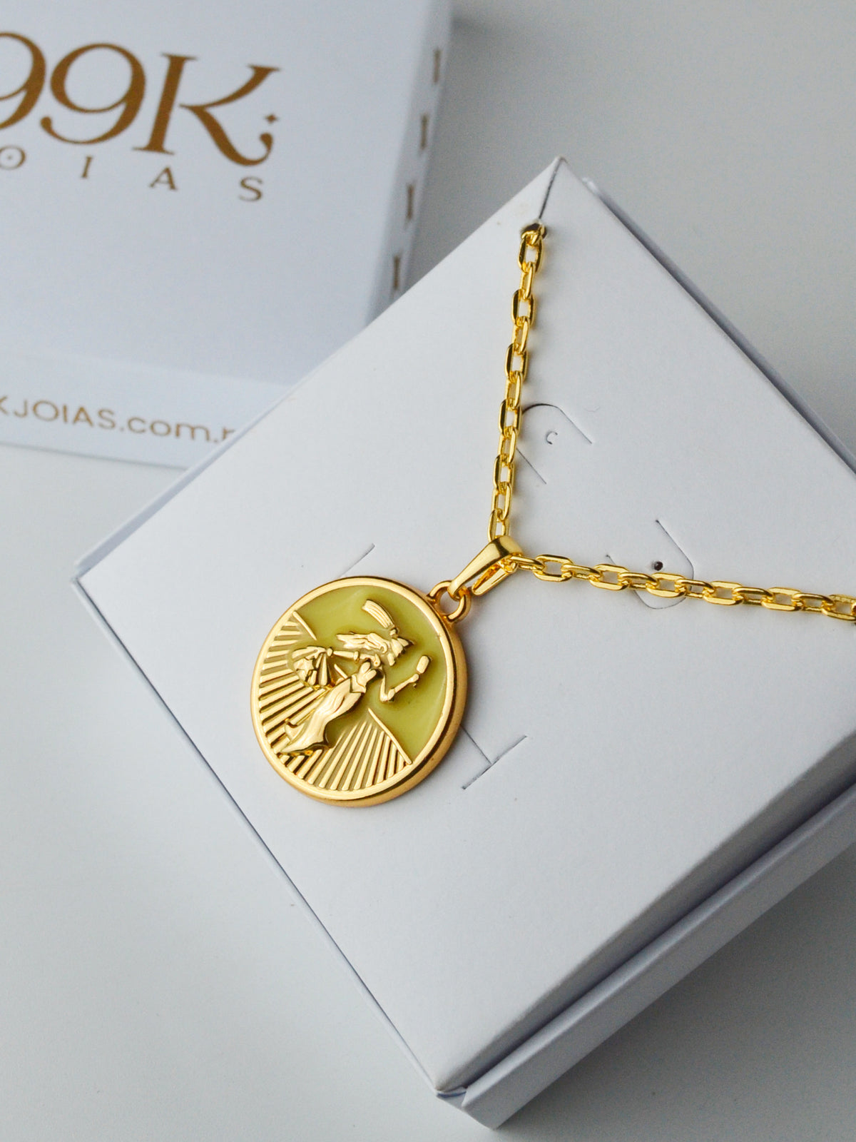 Pingente medalha Oxum amarelo - banhado a ouro 18k - foto 2