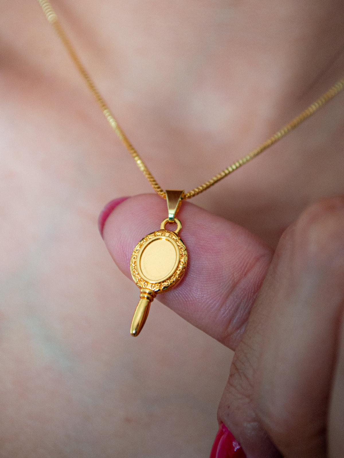 Corrente Espelho de Iemanjá - veneziana - banhado a ouro 18k - foto 2