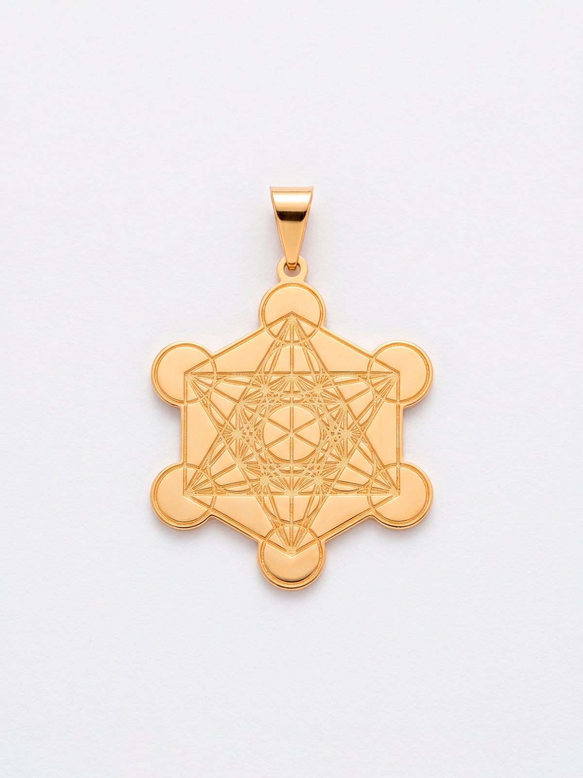 Pingente cubo de Metatron 2,9 x 2,4 cm - banhado a ouro 18k