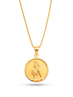Corrente medalha Ogum - veneziana - banhado a ouro 18k