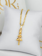 Corrente Opaxorô de Oxalá G - cadeado - banhado  a ouro 18k - foto 4