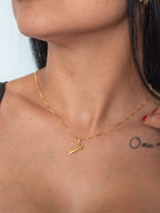 Corrente Espada de Iansã - veneziana - banhado a ouro 18k