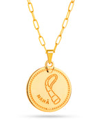 Corrente medalha Nanã roxo - elo longo - banhado a ouro 18k - foto 4