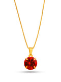 Corrente ponto de luz vermelho - veneziana - banhado a ouro 18k