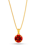 Corrente ponto de luz vermelho - veneziana - banhado a ouro 18k