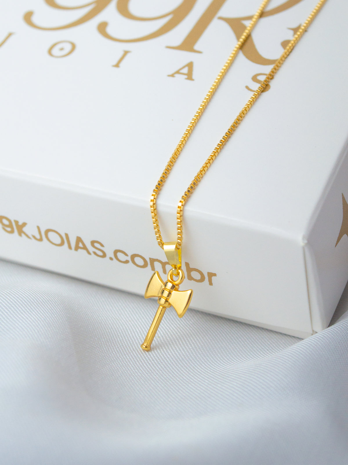 Corrente Machado de Xangô - veneziana - banhado a ouro 18k - foto 3