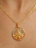 Corrente medalha Omolú marrom - elo longo - banhado a ouro 18k - foto 3