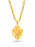 Corrente Vasco - cadeado - banhado a ouro 18k