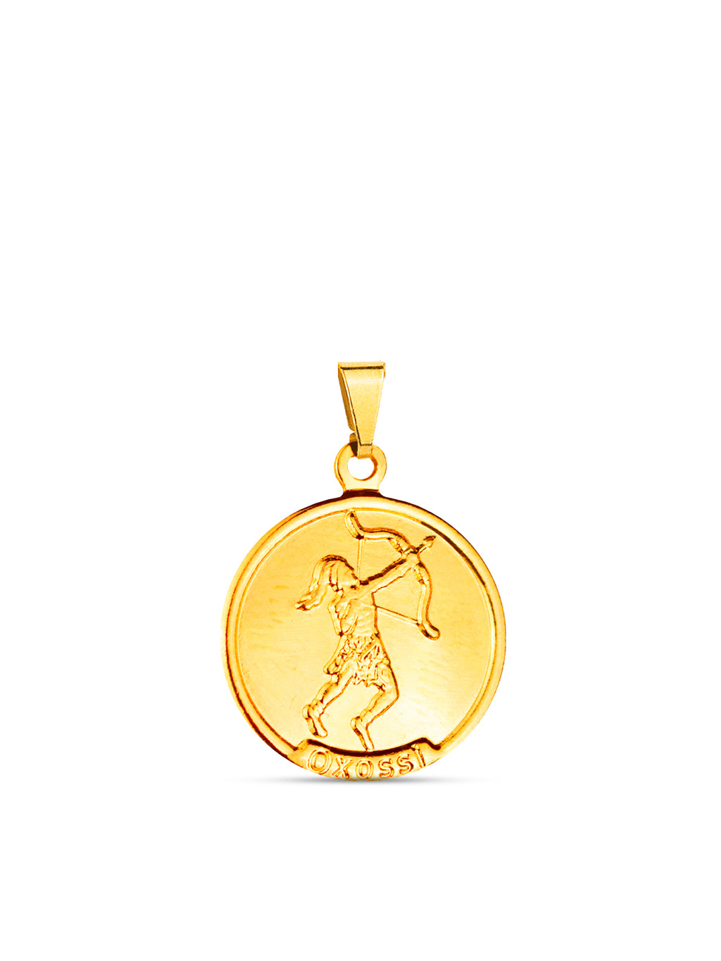 Pingente medalha Oxossi - banhado a ouro 18k