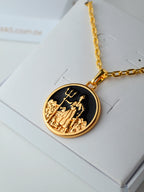 Corrente medalha Exu preto - cadeado - banhado a ouro 18k - foto 3