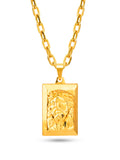 Corrente Placa Face de Cristo 3D - cadeado - banhado a ouro 18k