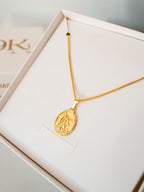 Corrente Medalha Oval São Miguel Arcanjo - veneziana - banhado a ouro 18k - foto 4