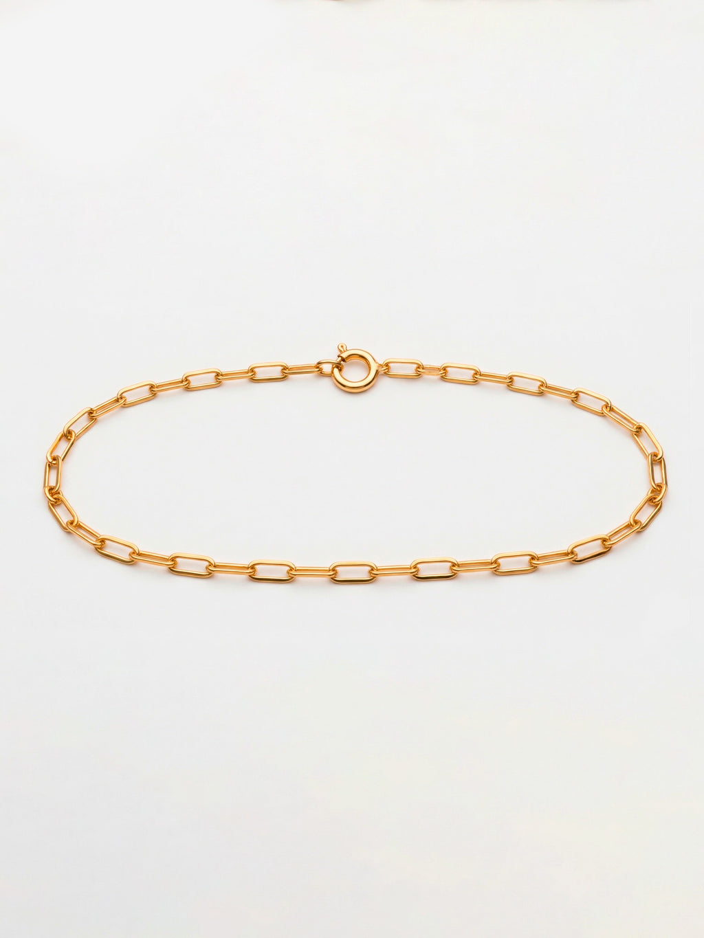 Pulseira elo longo - 2 mm - banhada a ouro 18k