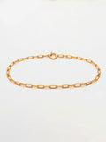 Pulseira elo longo - 2 mm - banhada a ouro 18k