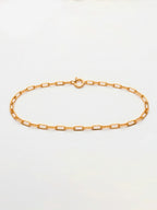 Pulseira elo longo - 2 mm - banhada a ouro 18k