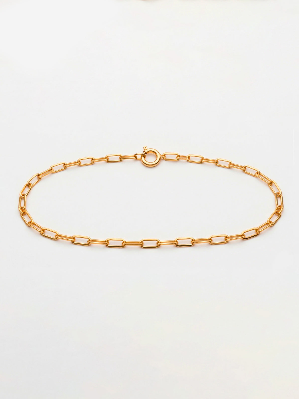 Pulseira elo longo - 2 mm - banhada a ouro 18k
