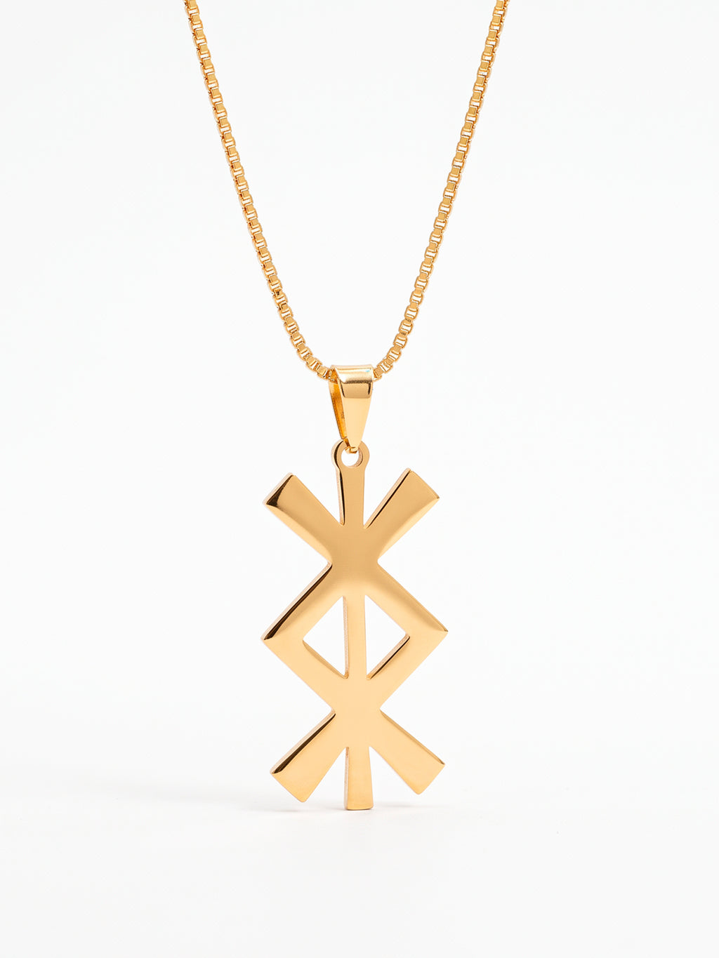 Corrente runa Bindrune - veneziana - banhado a ouro 18k