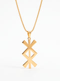 Corrente runa Bindrune - veneziana - banhado a ouro 18k